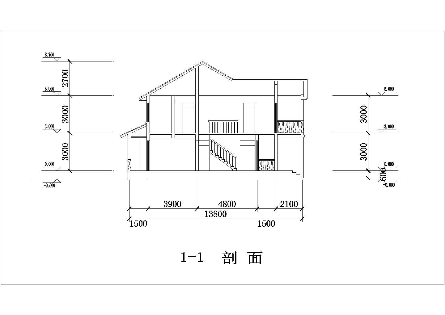 某地经典小型别墅建筑cad图系列10