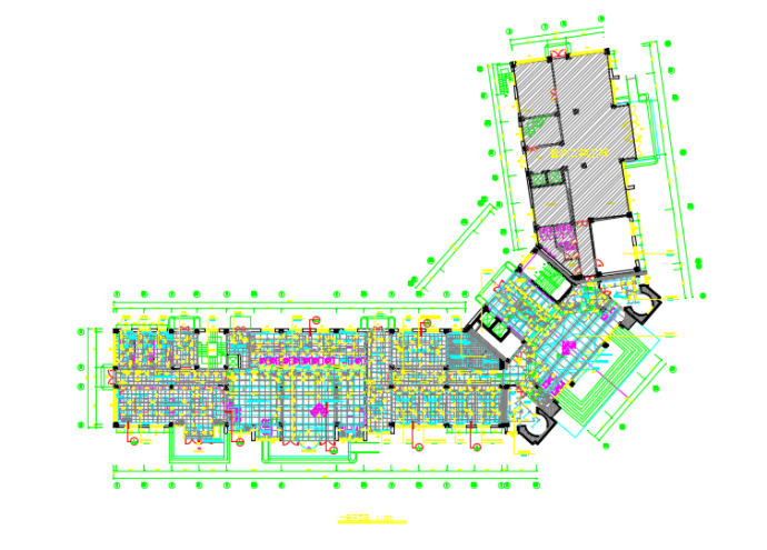 某地区L型一层营业厅建筑设计图纸_图1