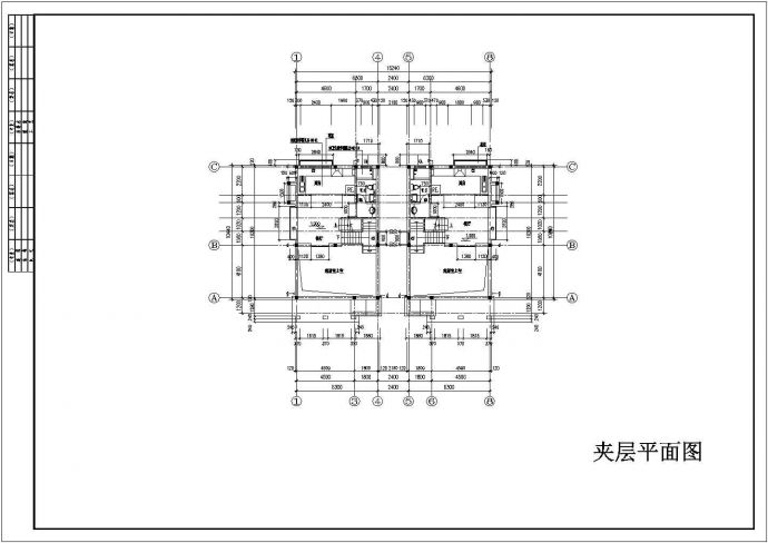 双联别墅建筑基础图_图1