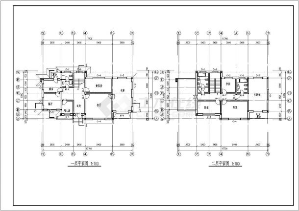 某地区简单别墅建筑CAD参考图-图二