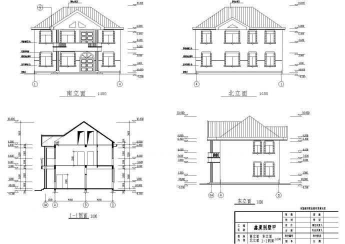 某经典豪华别墅建筑参考CAD详图_图1