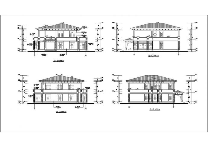 整栋别墅建筑设计CAD布置图_图1