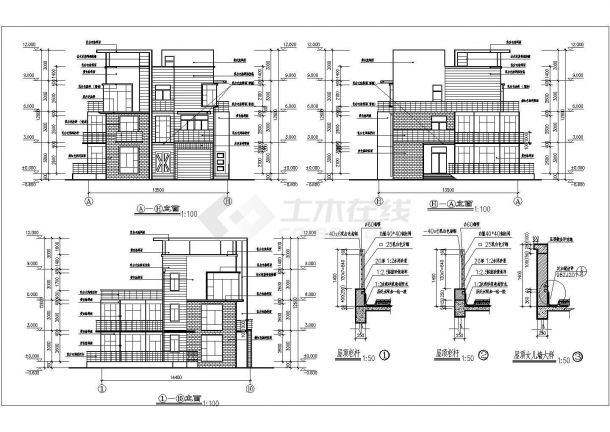 独栋别墅建筑施工CAD布置图-图一