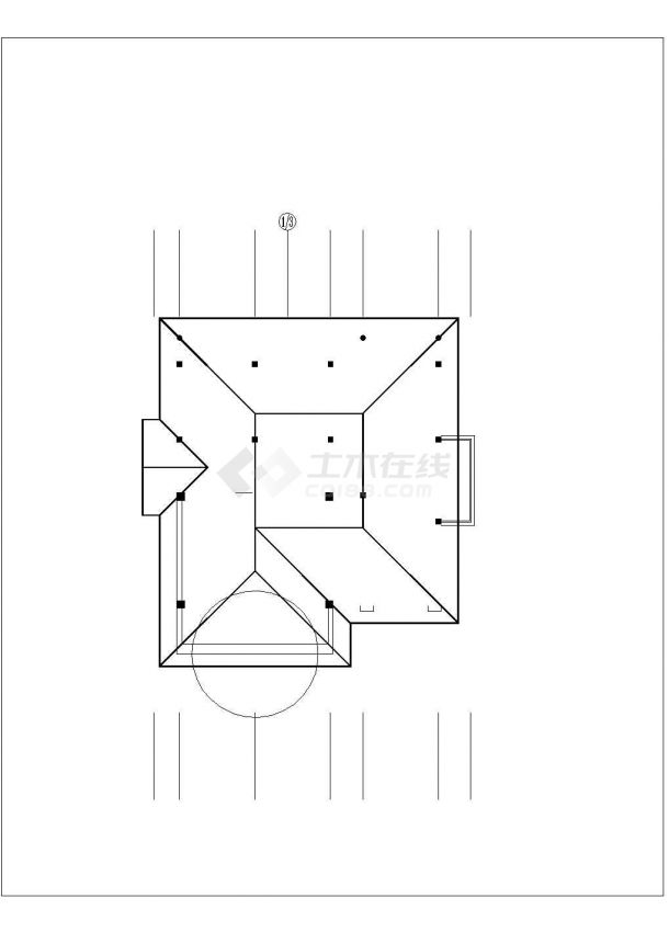 某地隐龙居别墅建筑cad图-图二