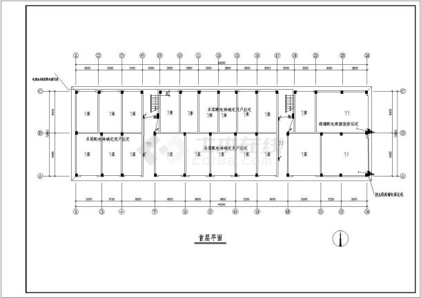 【淮安】某高档住宅楼电气建筑平面设计图-图二