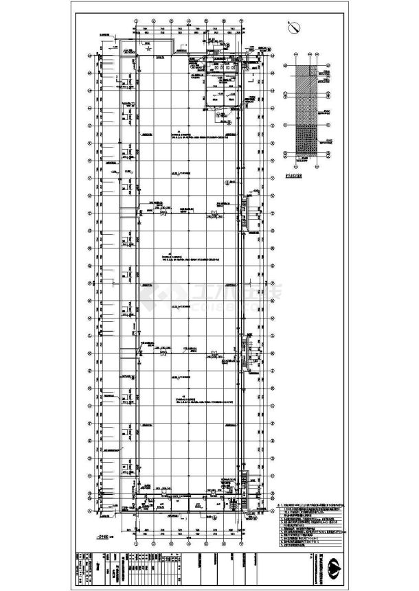 某经典的单层仓库建筑结构cad布置图-图二