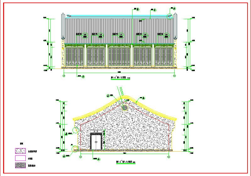 江南地区木结构放映厅建筑施工图