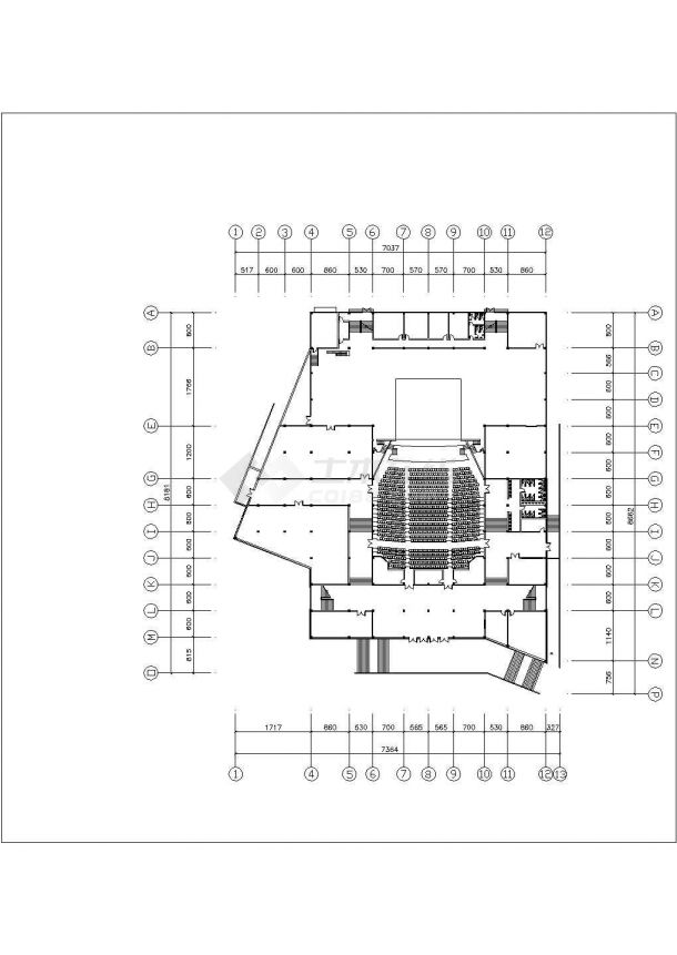 某地区一套影剧院建筑设计施工图纸-图二