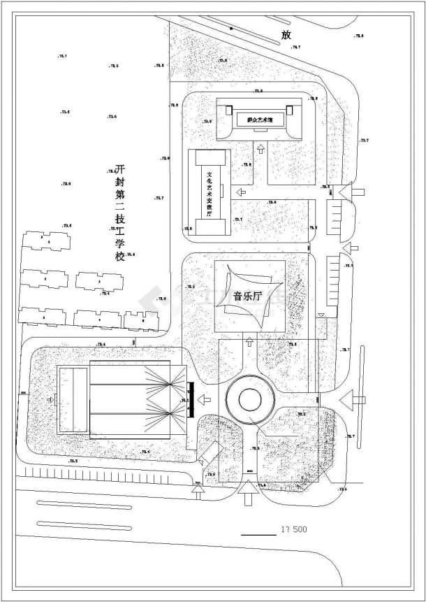 【长沙市】某地区某大型剧院建筑设计图纸-图二