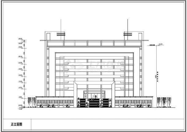 某地人民银行办公楼建筑设计图-图一