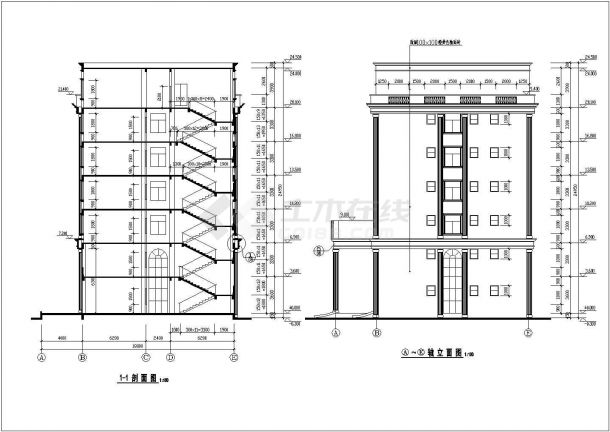 某地4016.68㎡七层欧式办公楼建筑设计图-图一