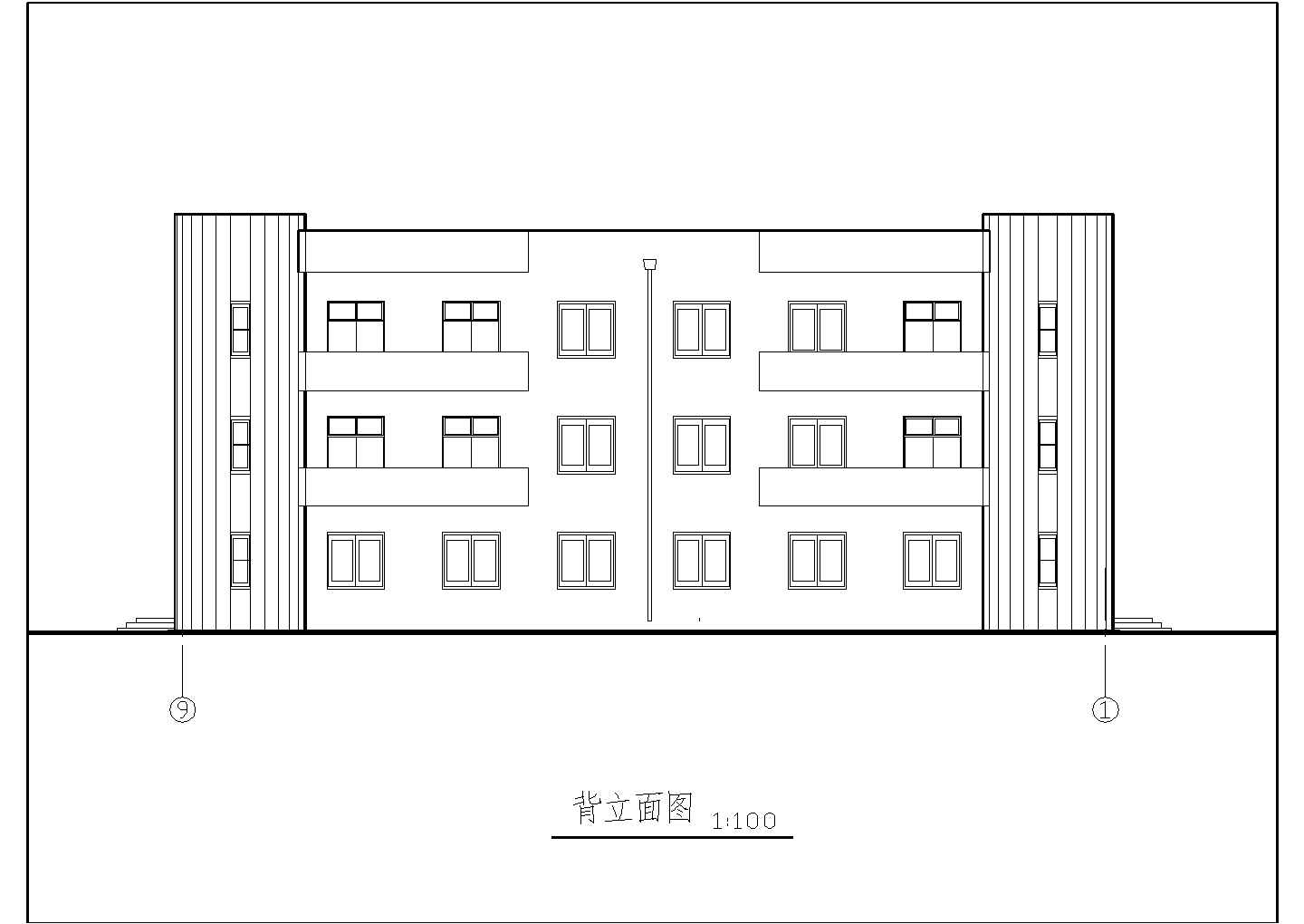 某地公司办公楼建筑CAD平面布置参考图