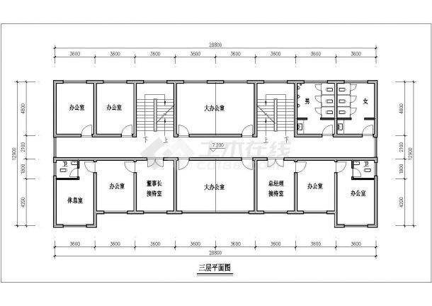 某地四层企业办公楼建筑方案CAD图纸-图一