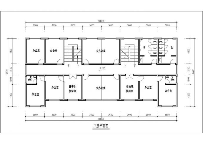 某地四层企业办公楼建筑方案CAD图纸_图1