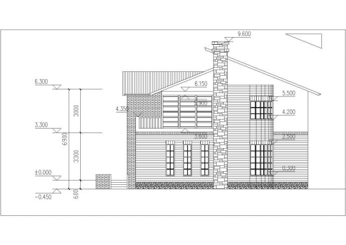 某三层别墅设计方案图纸（共8张）_图1