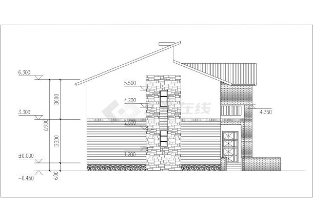 某三层别墅设计方案图纸（共8张）-图二