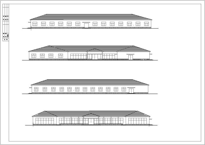 某地2448平方米临时办公四合院建筑设计图_图1