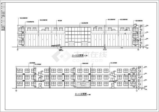 某地邮政枢纽营业用房施工建筑cad图-图一