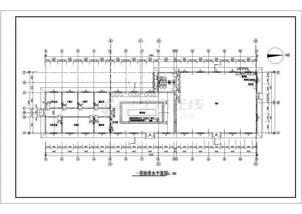 【朔州市】某一层食堂给排水设计图纸-图一