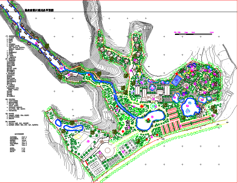 某地区大型温泉度假村规划总平面图