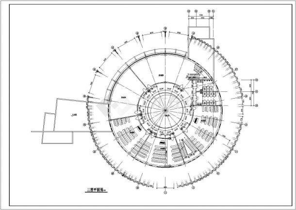 某地区四层圆形艺术中心建筑施工图纸-图二