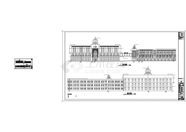 [宁夏]三层伊斯兰风格框架结构商业广场建筑施工图（含效果图）VIP-图一