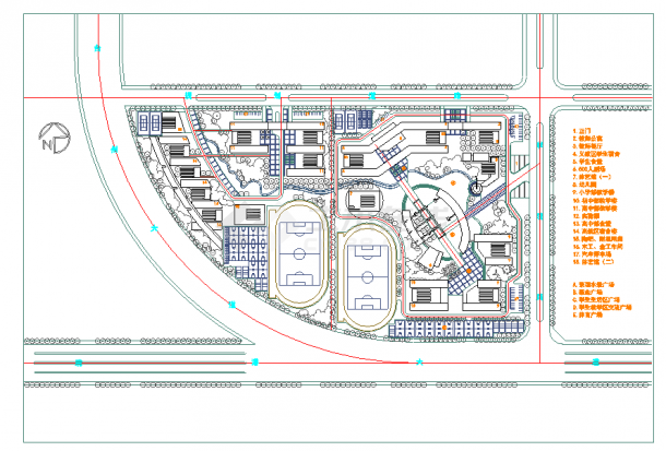 【杭州市】某地区贵族学校建筑施工总图-图一