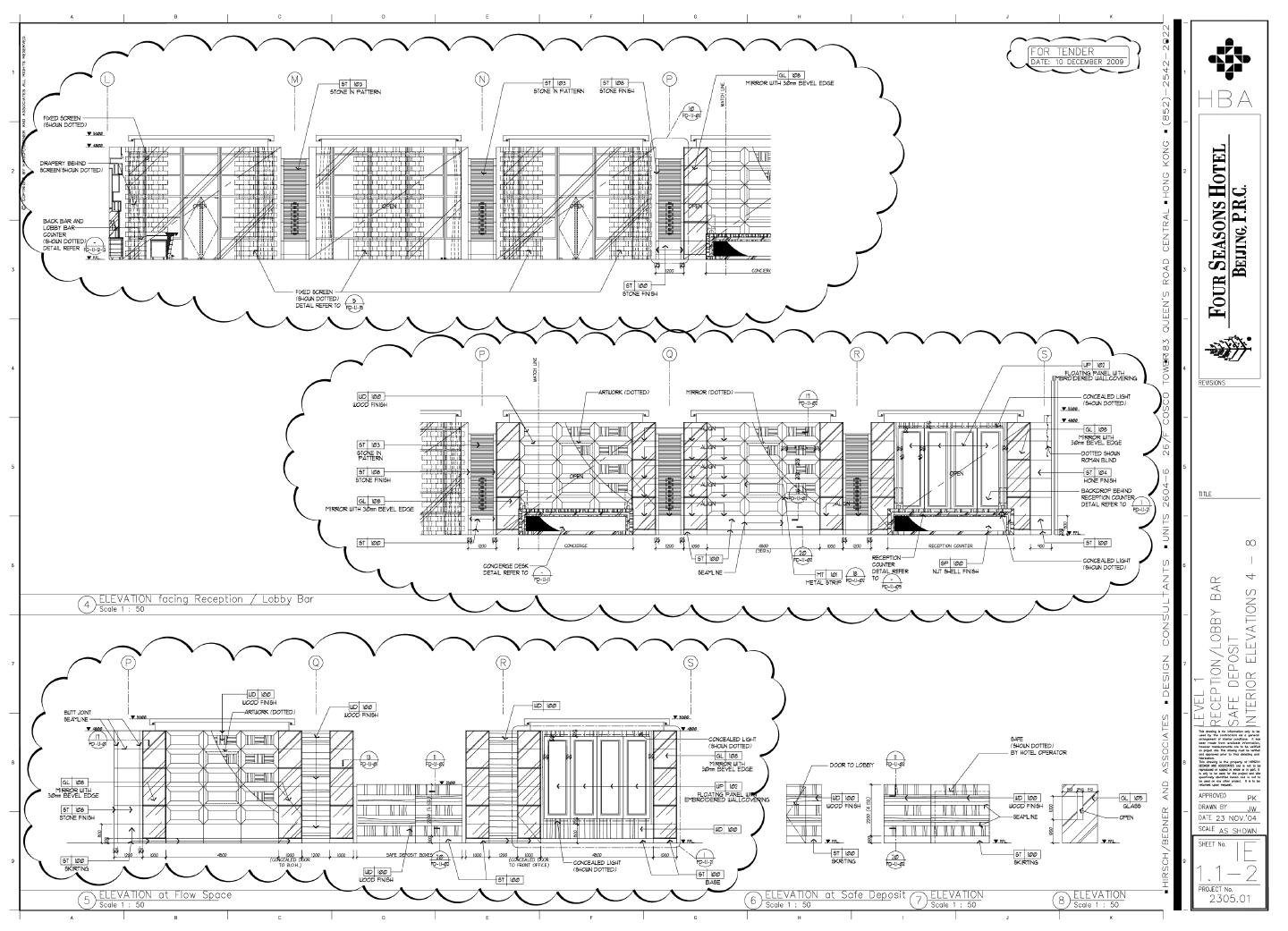 北京四季酒店大堂-L1一层装饰设计CAD图