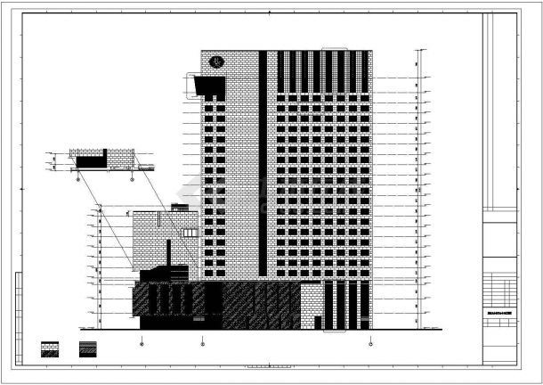 [上海]某开发区92403㎡22层商业综合楼建筑施工图-图一