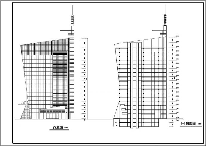 某十七层办公楼及地下车库建筑设计图纸_图1