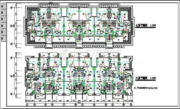 某七层住宅建筑电气设计施工图纸（共13张）-图一