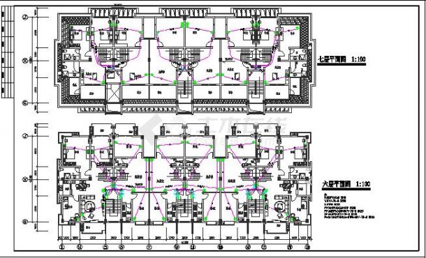 某七层住宅建筑电气设计施工图纸（共13张）-图二
