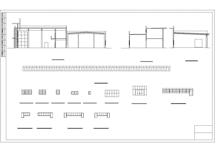 2层汽车4S店建筑施工立剖面CAD详细图_图1