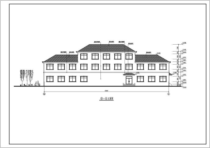 黑龙江多层办公楼建筑施工CAD图纸_图1