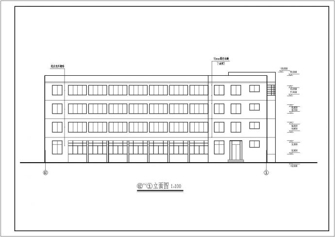 济南多层办公楼建筑施工CAD图纸_图1