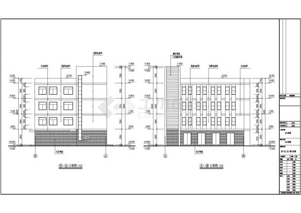 1105平方米多层框架结构办公楼建筑施工图（高3.5米）-图一