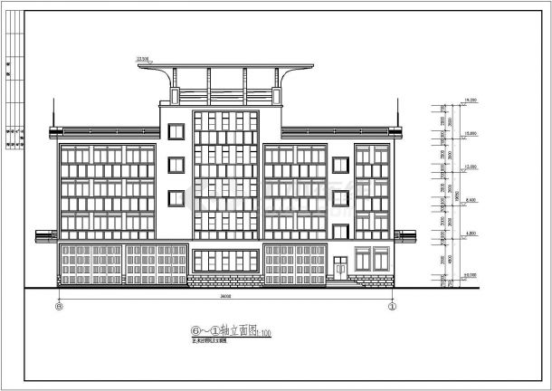 安徽某多层办公楼建筑施工CAD图纸-图二