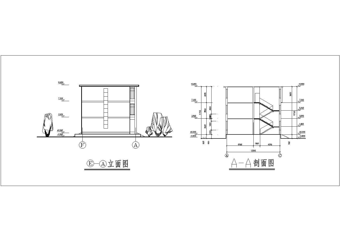 上海多层办公楼设计建筑施工CAD图纸