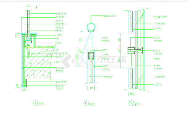 某地不锈钢楼梯详图CAD图纸-图二