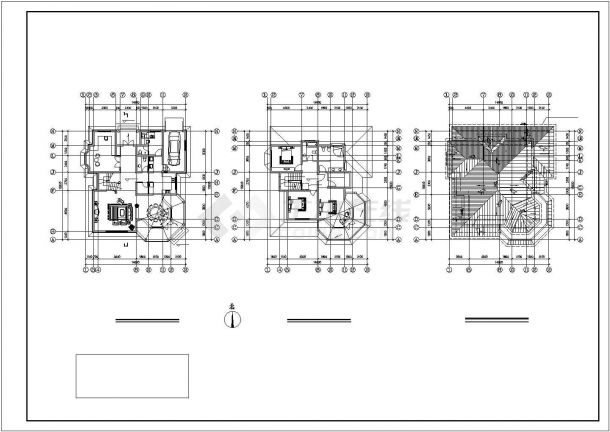 某市某山庄豪华别墅建筑设计图纸（共5张）-图二