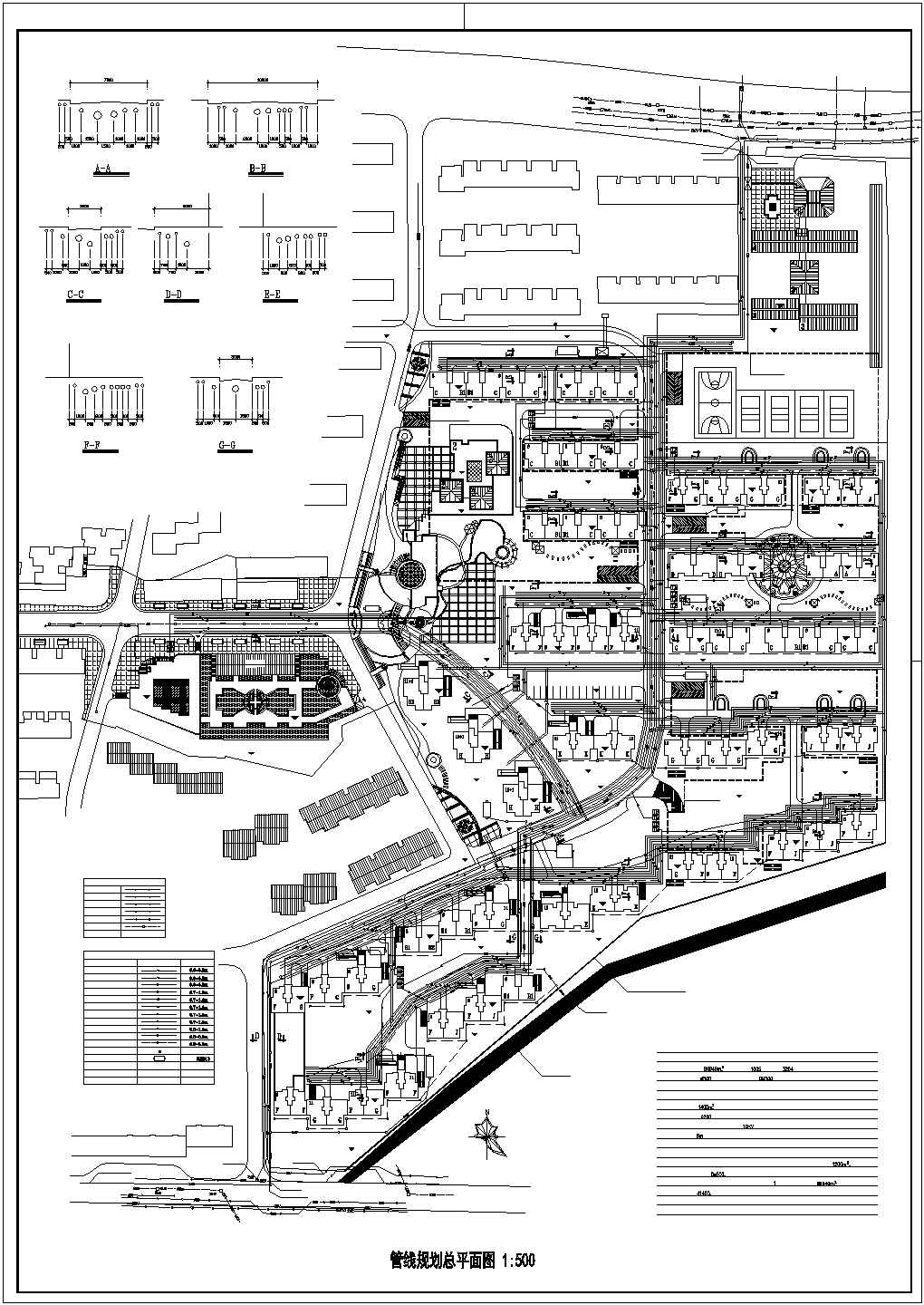 某城市小区住宅管线规划总平面图纸