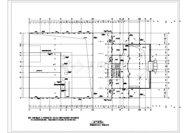 6.95m高两层标准汽车展厅建筑施工图（钢结构）-图二