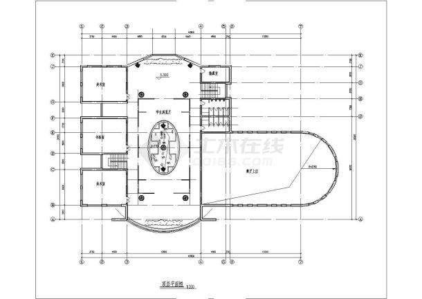 【黄石市】某地区大学生活动中心建筑施工图-图二