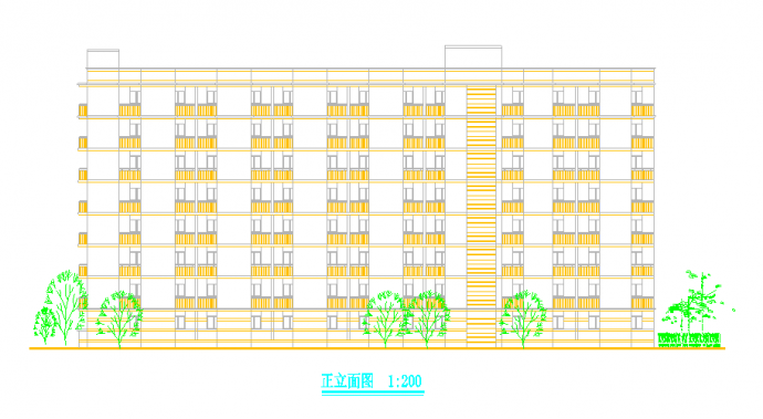 某中学学生公寓方案设计图（共4张）_图1