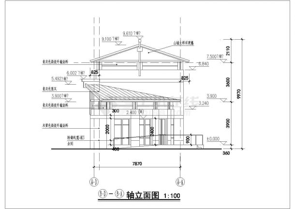 [温州]某节能型304.3㎡二层商业用楼建筑施工套图（8号楼）-图二