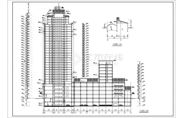 某三十二层大型综合商业建筑施工图-图二