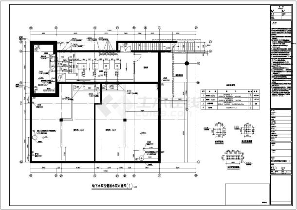 【上海】某地下独立泵房给排水设计图-图一