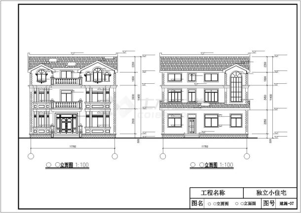 某市豪华欧式别墅建筑设计施工图纸-图一