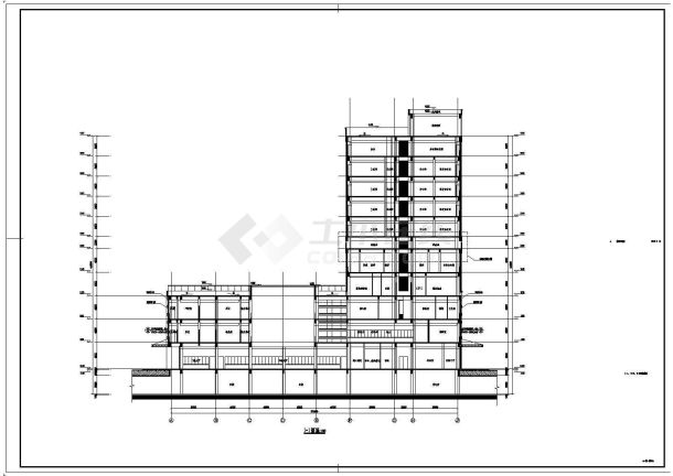 [江苏]25363.88㎡十一层现代风格市级甲等医院综合楼建筑设计施工图（知名设计院）VIP-图二