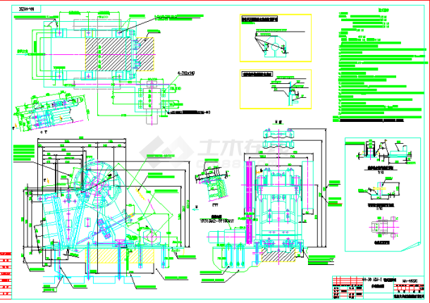 某地区生产线颚破机CAD建筑结构图-图一